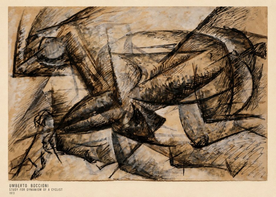 Umberto Boccioni Study for Dynamism of a Cyclist No5 - Poster