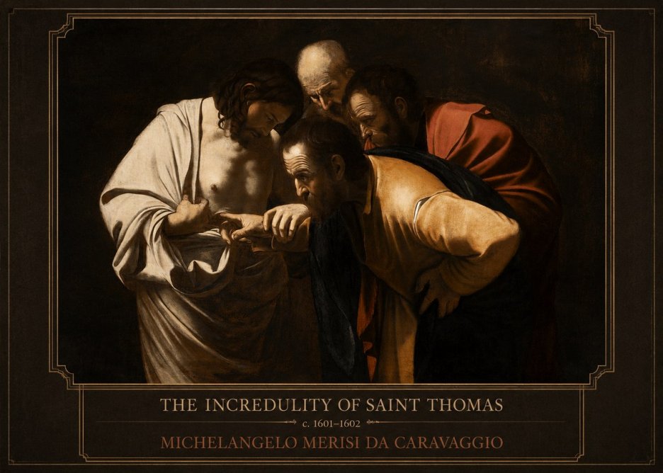 Michelangelo Merisi da Caravaggio The Incredulity of Saint Thomas III No1 - Poster