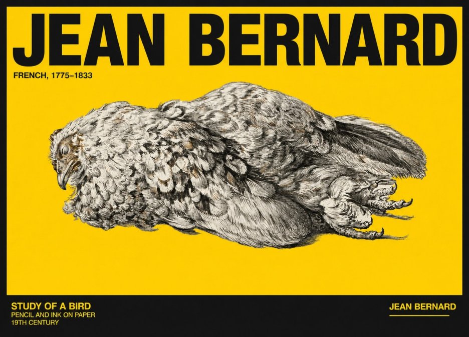 Jean Bernard Study of a Bird I No6 - Poster