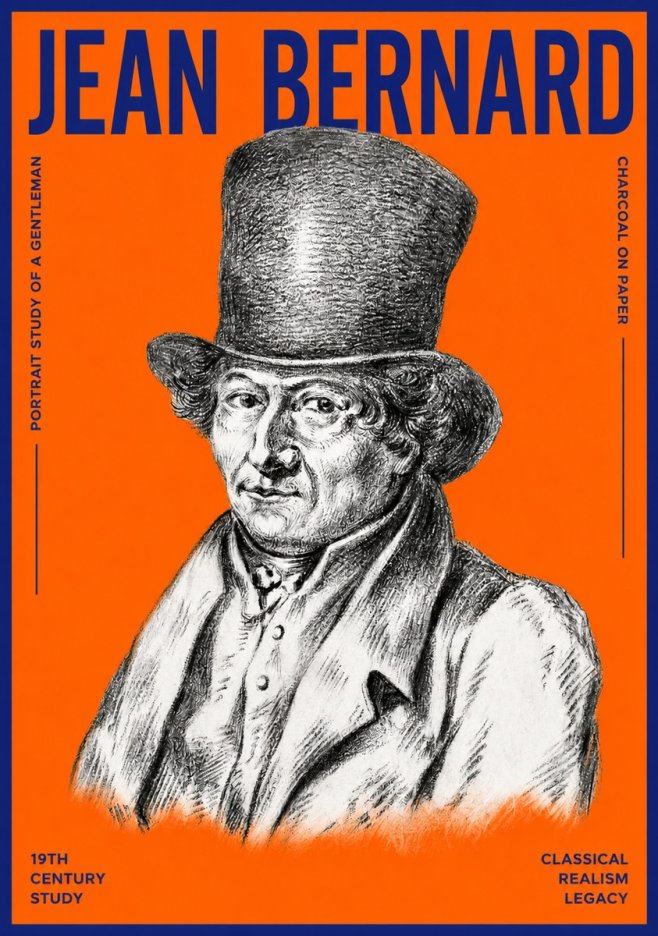 Jean Bernard Portrait Study of a Gentleman No2 - Poster