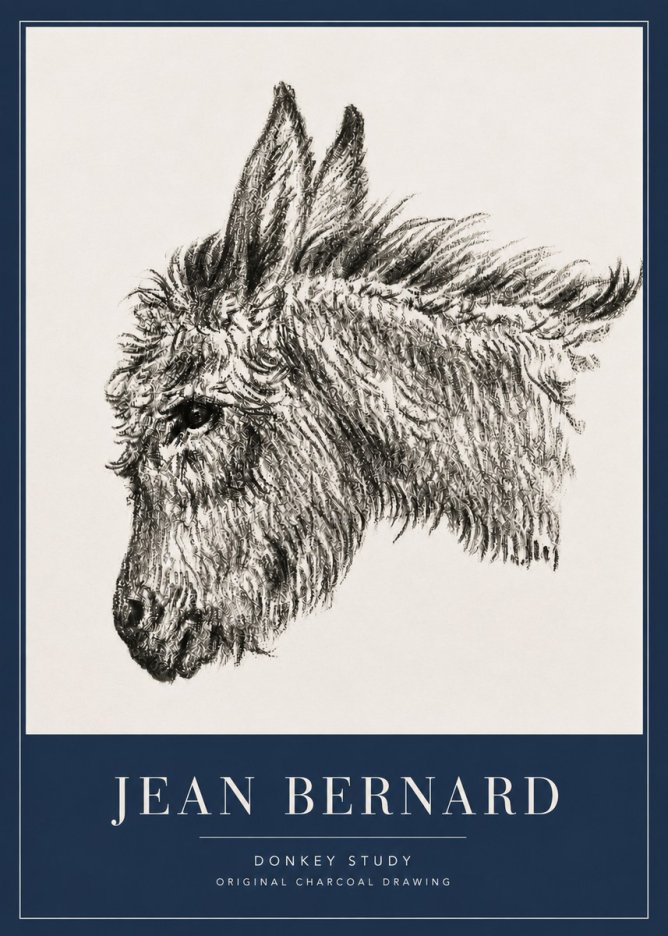 Jean Bernard Donkey Study I No5 - Poster
