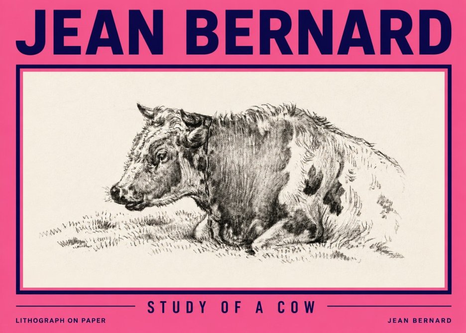 Jean Bernard Resting Cow I No6 - Poster