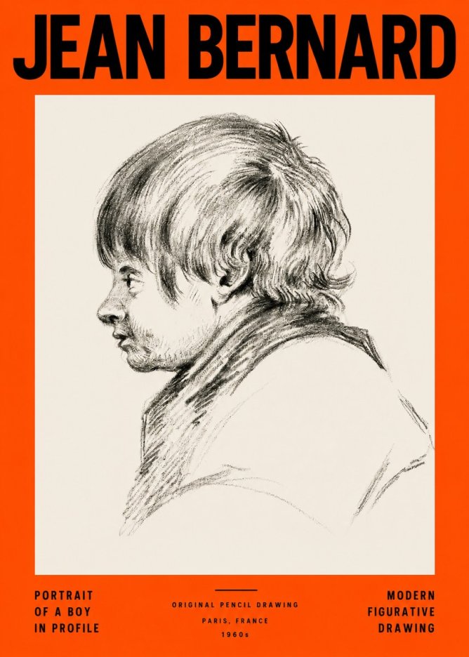 Jean Bernard Portrait Study II No4 - Poster