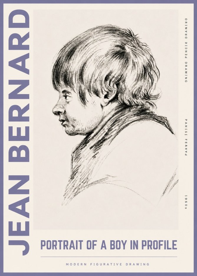 Jean Bernard Portrait Study II No6 - Poster
