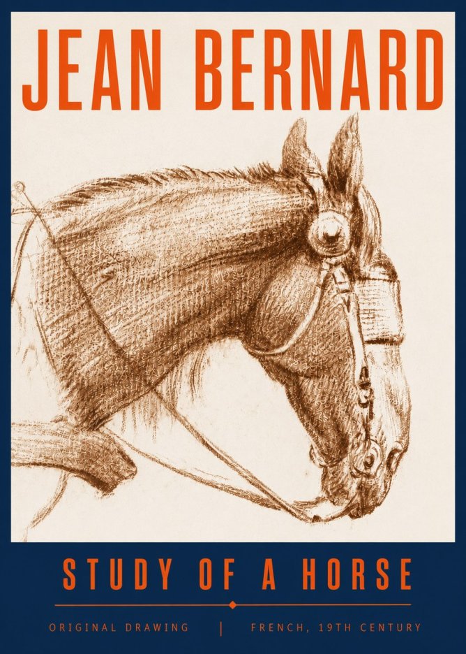Jean Bernard Equine Study No6 - Poster