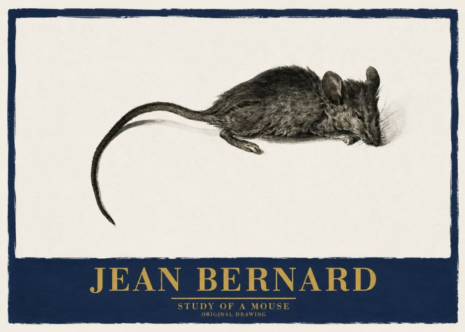 Jean Bernard Study of a Mouse I No2 - Poster