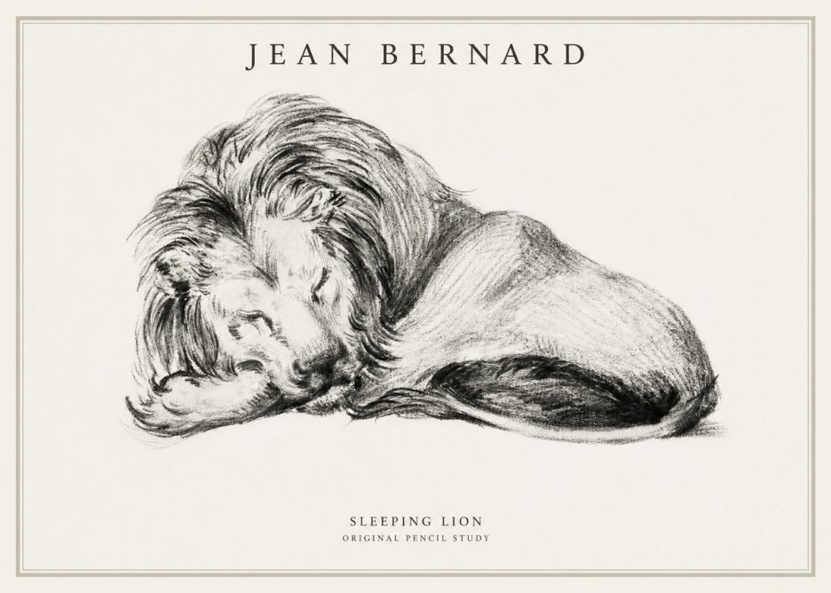 Jean Bernard Sleeping Lion No1 - Poster