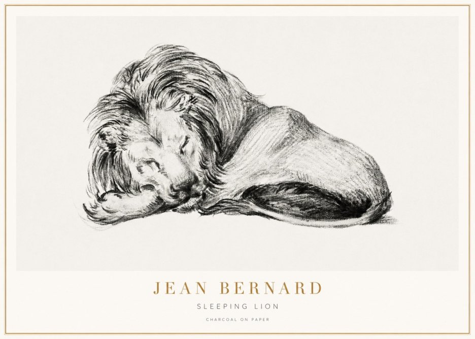 Jean Bernard Sleeping Lion No3 - Poster