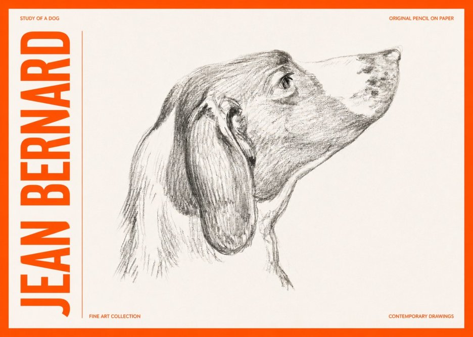 Jean Bernard Study of a Dog I No3 - Poster