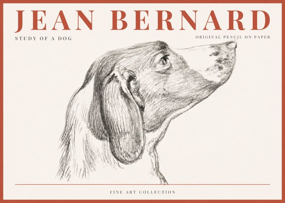 Jean Bernard Study of a Dog I No6 - Poster