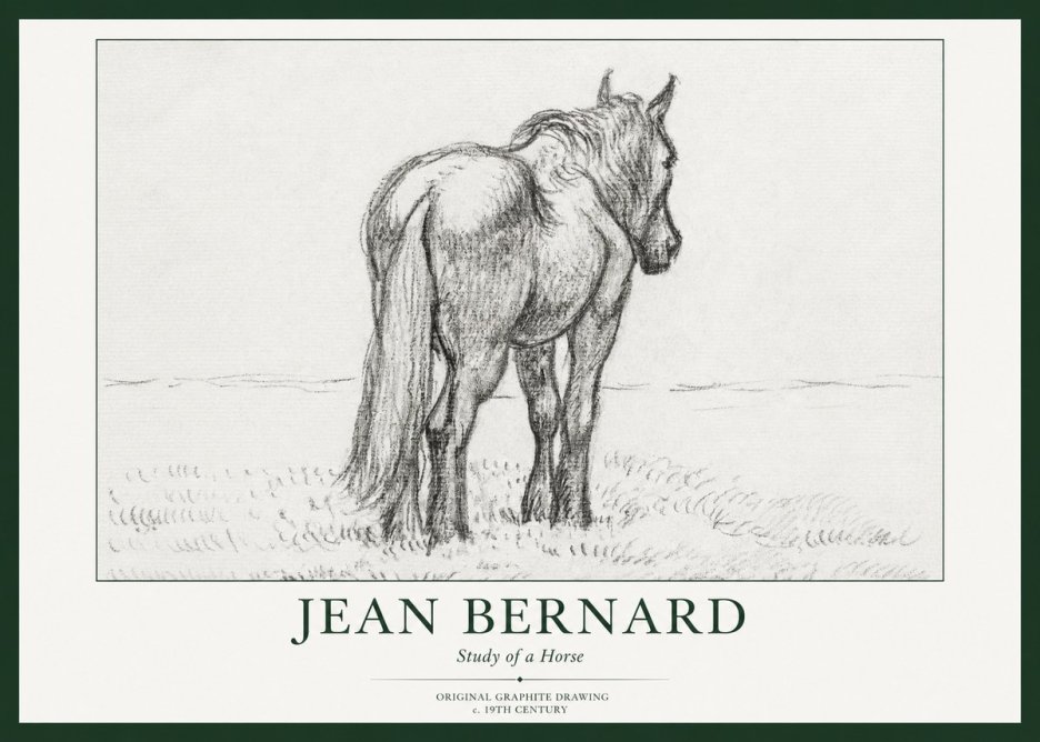 Jean Bernard Study of a Horse II No1 - Poster