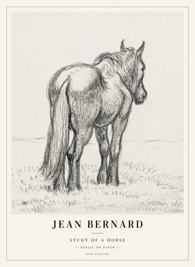 Jean Bernard Study of a Horse II No2 - Poster