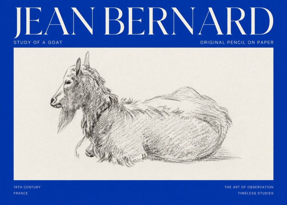 Jean Bernard Study of a Goat I No2 - Poster