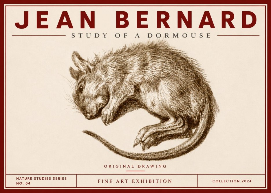 Jean Bernard Study of a Dormouse No4 - Poster