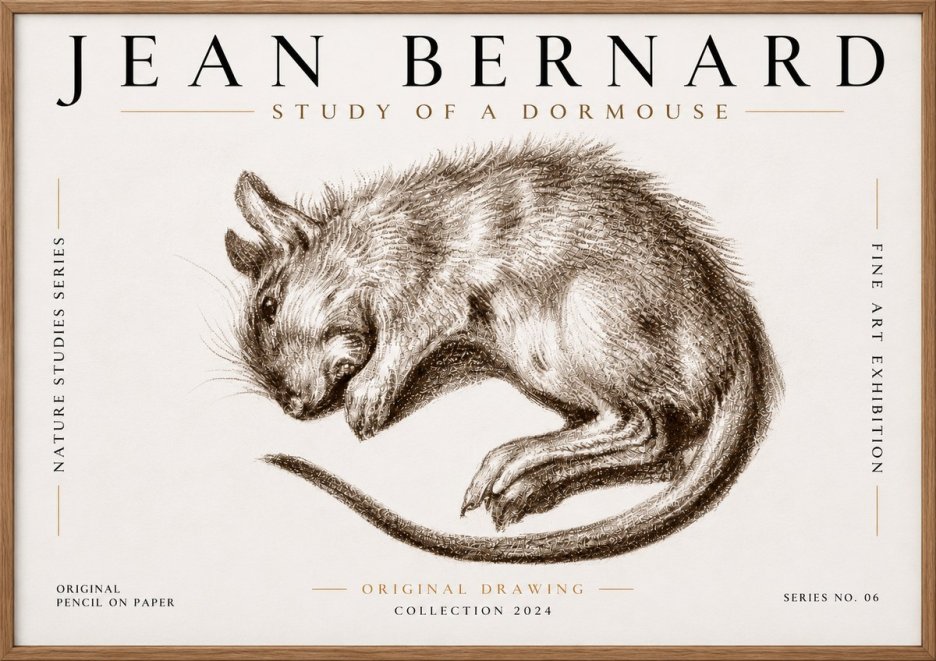 Jean Bernard Study of a Dormouse No6 - Poster