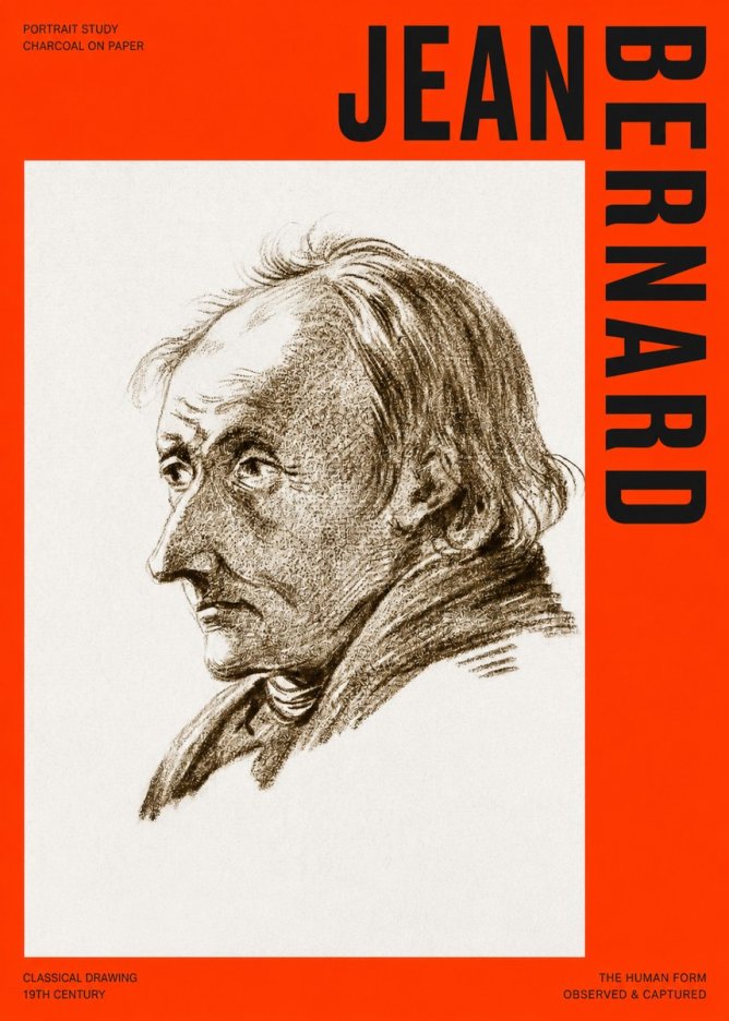 Jean Bernard Portrait of an Elderly Man No4 - Poster