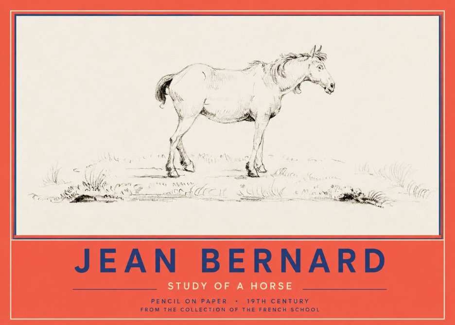 Jean Bernard Study of a Horse IV No2 - Poster