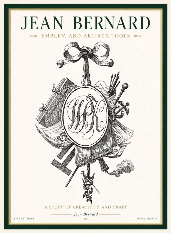 Jean Bernard Still Life with Monogram No2 - Poster