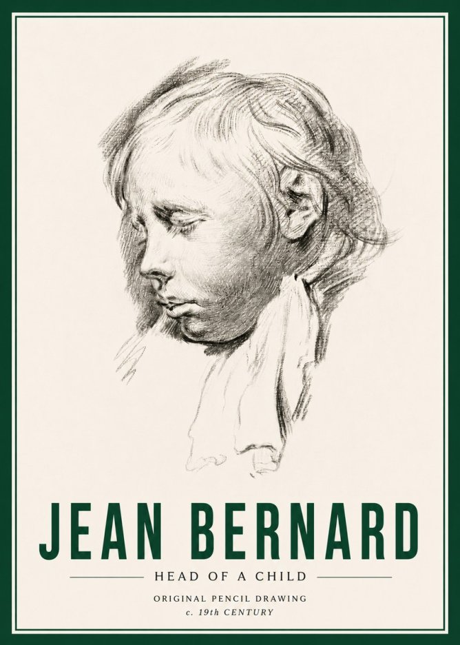Jean Bernard Head of a Child No4 - Poster