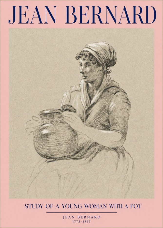 Jean Bernard Study of a Young Woman with a Pot No2 - Poster