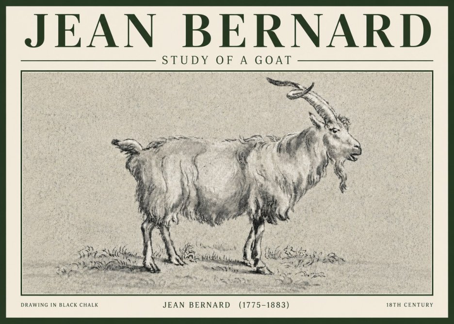 Jean Bernard Study of a Goat II No5 - Poster