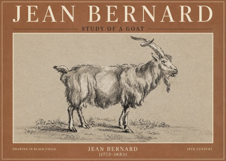 Jean Bernard Study of a Goat II No6 - Poster