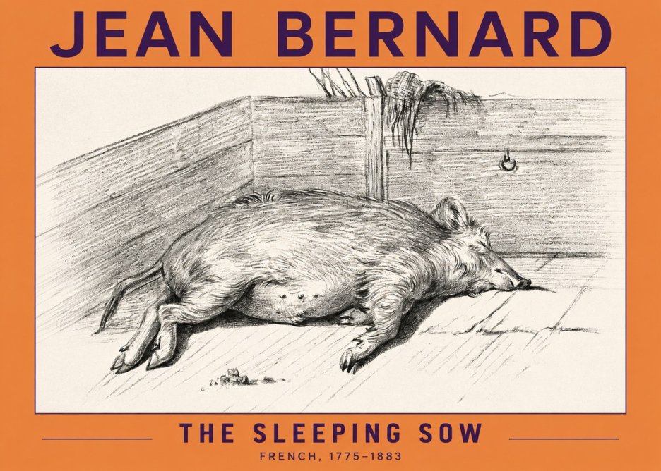 Jean Bernard The Sleeping Sow No2 - Poster