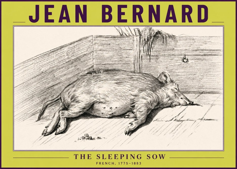 Jean Bernard The Sleeping Sow No6 - Poster