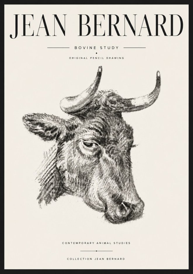 Jean Bernard Bovine Study I No6 - Poster