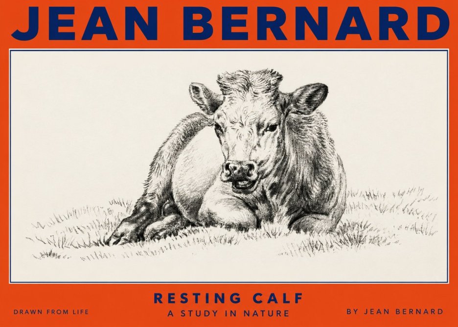 Jean Bernard Resting Calf I No2 - Poster