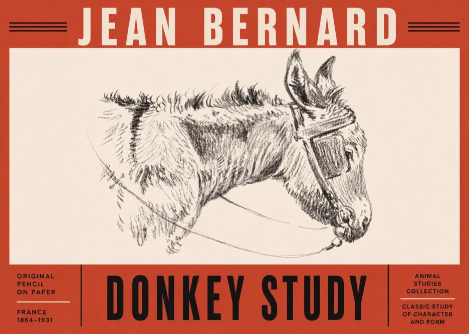 Jean Bernard Donkey Study II No5 - Poster