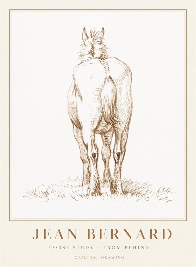 Jean Bernard Horse Study - from Behind No1 - Poster