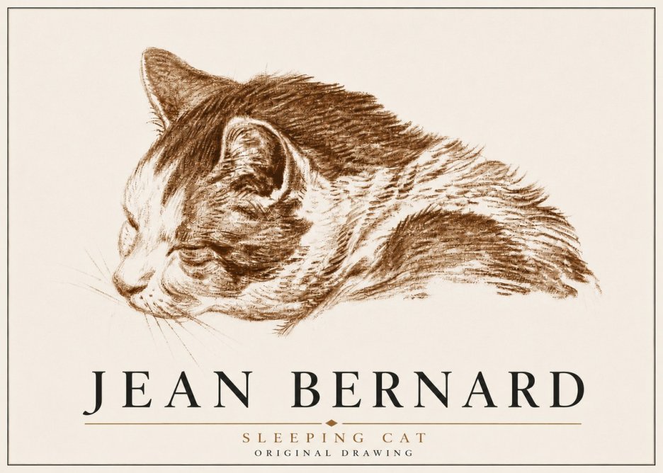 Jean Bernard Sleeping Cat II No6 - Poster