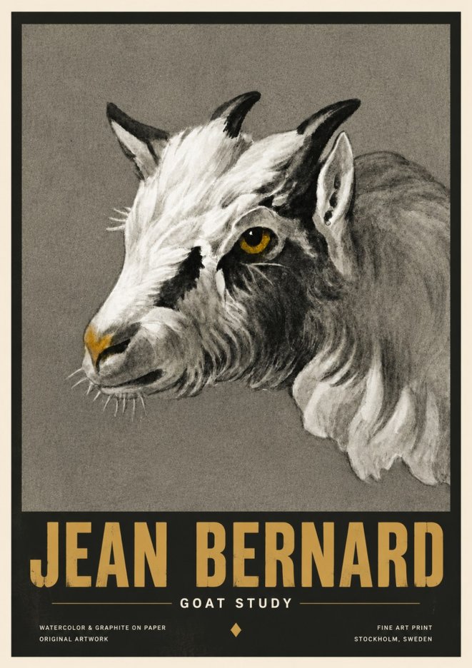 Jean Bernard Goat Study No5 - Poster