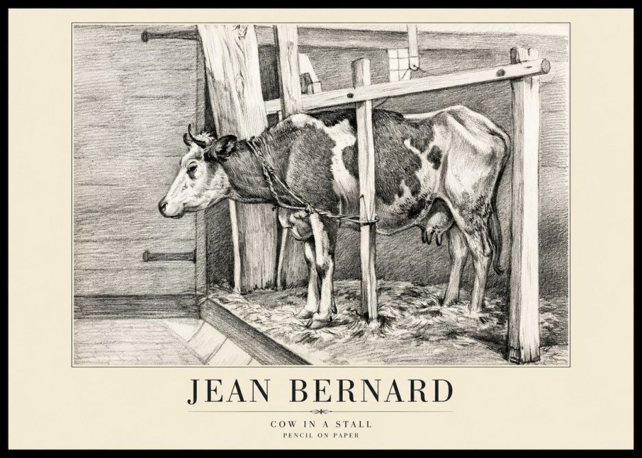 Jean Bernard Cow in a Stall No1 - Poster