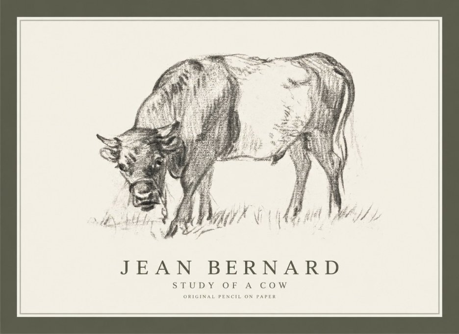 Jean Bernard Study of a Cow II No1 - Poster