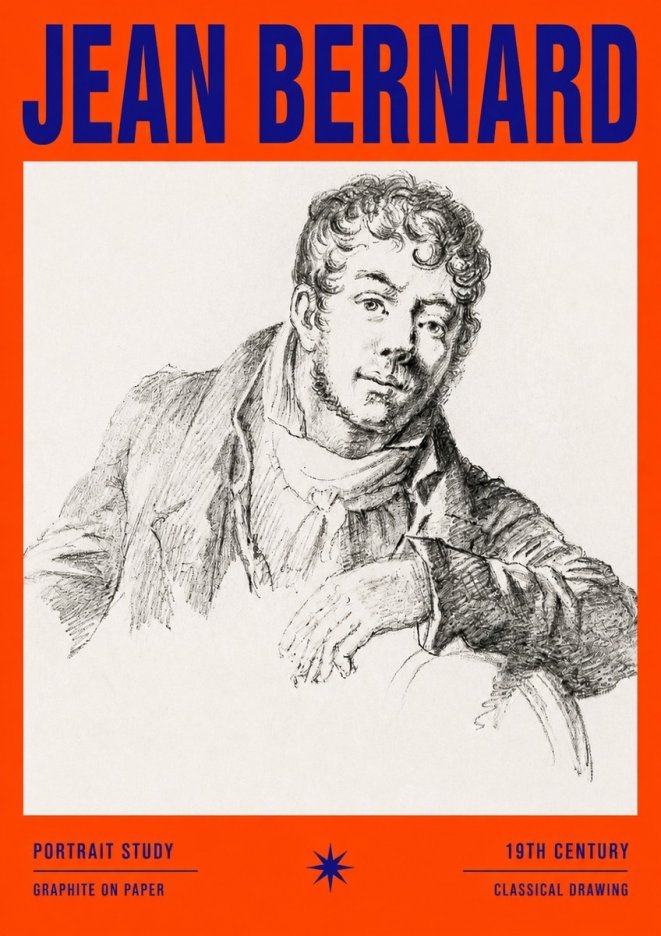 Jean Bernard French Portrait Study No3 - Poster