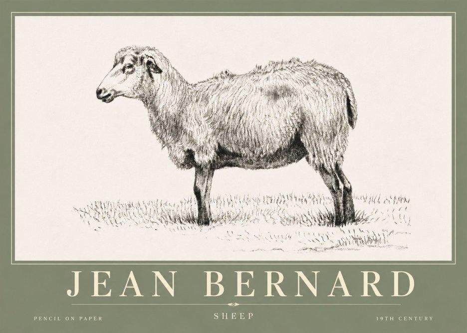 Jean Bernard Sheep No6 - Poster