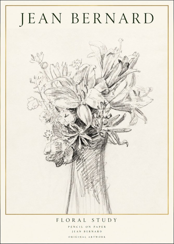 Jean Bernard Bouquet of Lilies No2 - Poster