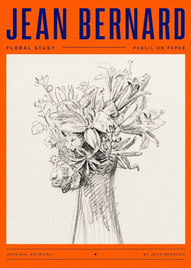 Jean Bernard Bouquet of Lilies No5 - Poster