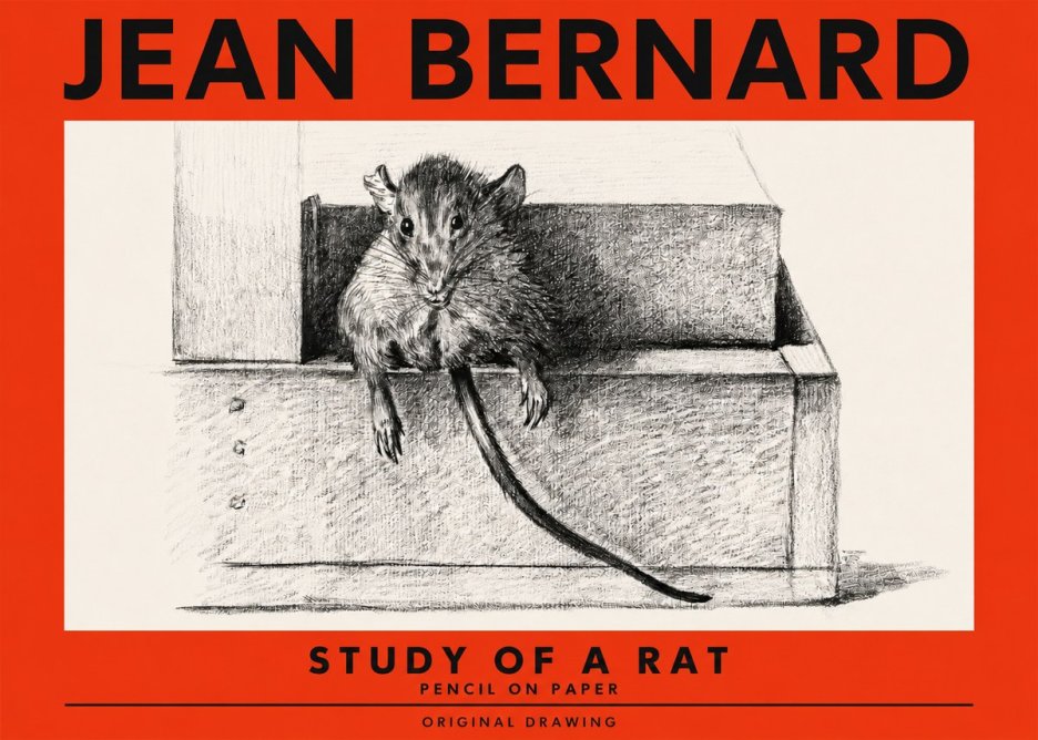Jean Bernard Study of a Rat I No2 - Poster