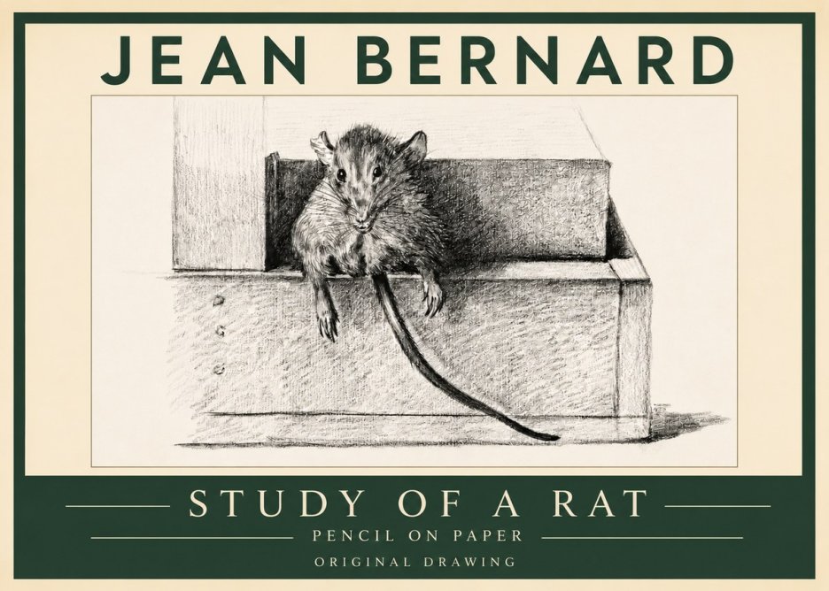 Jean Bernard Study of a Rat I No3 - Poster