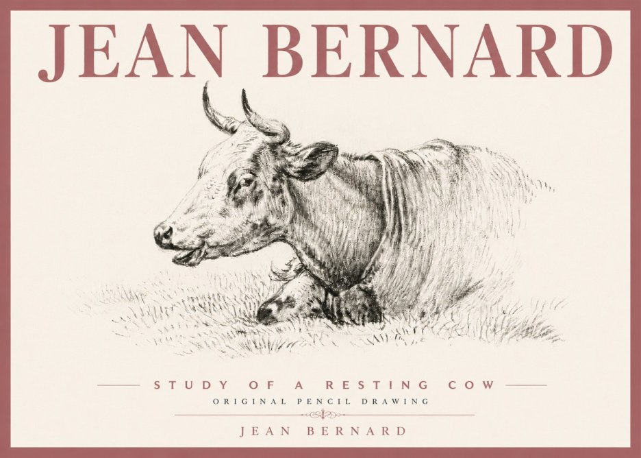 Jean Bernard Study of a Resting Cow IV No6 - Poster