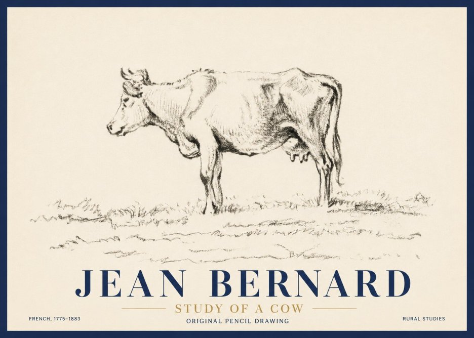 Jean Bernard Study of a Cow III No4 - Poster