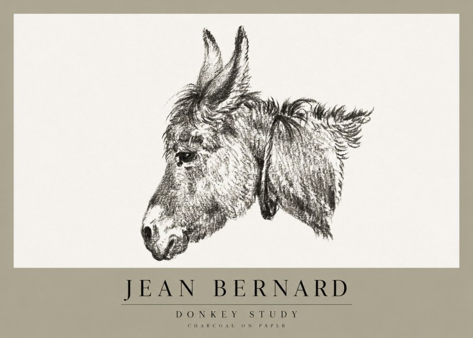 Jean Bernard Donkey Study III No1 - Poster