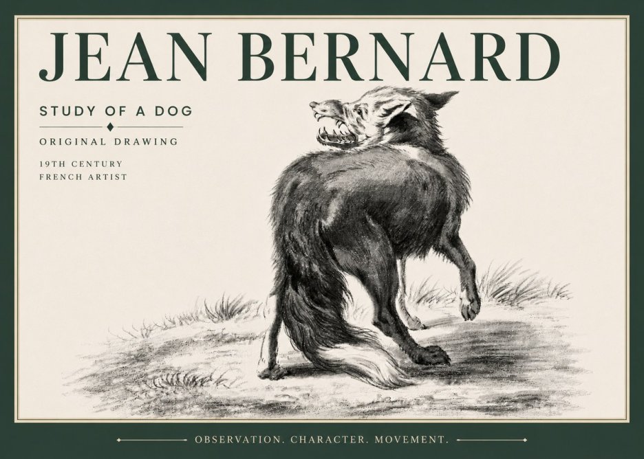 Jean Bernard Study of a Dog II No6 - Poster