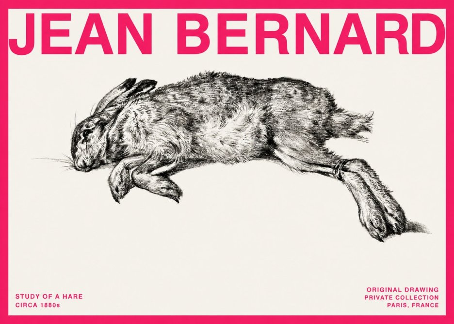 Jean Bernard Study of a Rabbit No4 - Poster