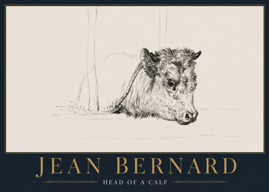 Jean Bernard Study of a Calf I No5 - Poster