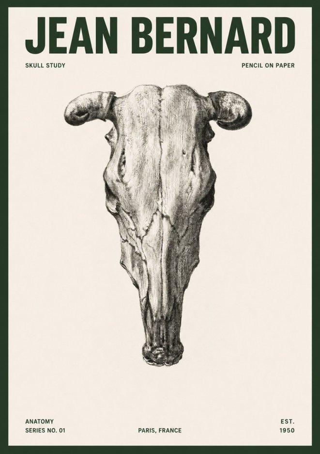 Jean Bernard Skull Study No5 - Poster