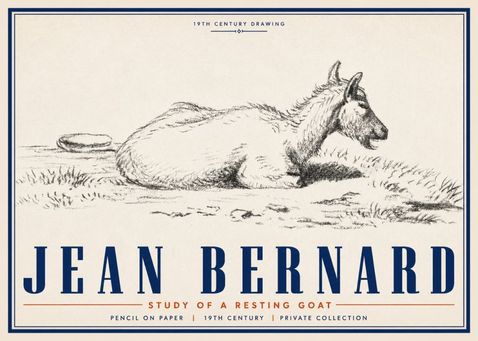 Jean Bernard Study of a Resting Goat No5 - Poster